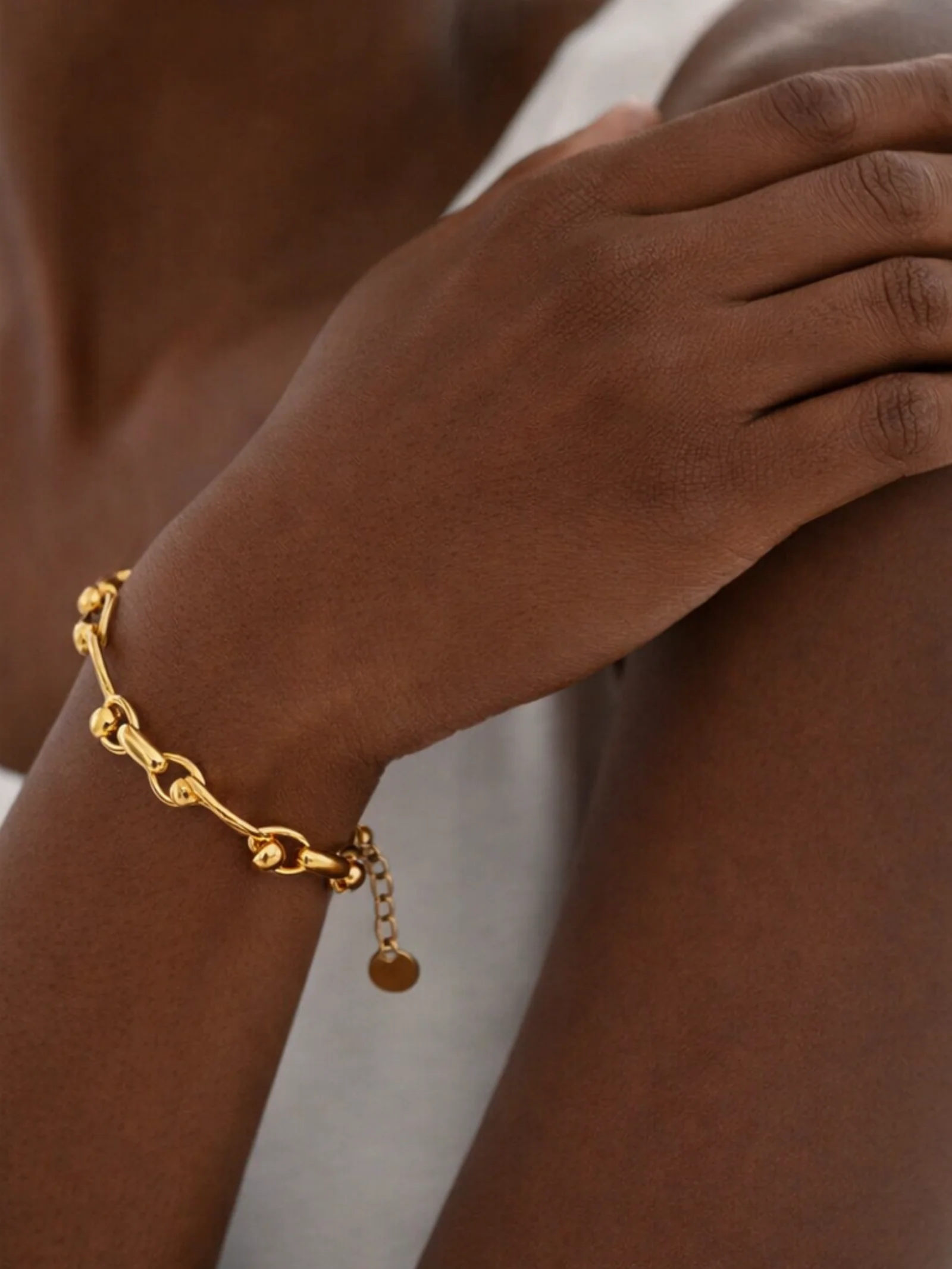 Julia Sculptural Linked Bead Bracelet - Image 2